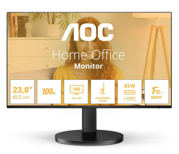 AOC 23.8''  24B3CF2  Czarny - 1228793 - zdjęcie 2